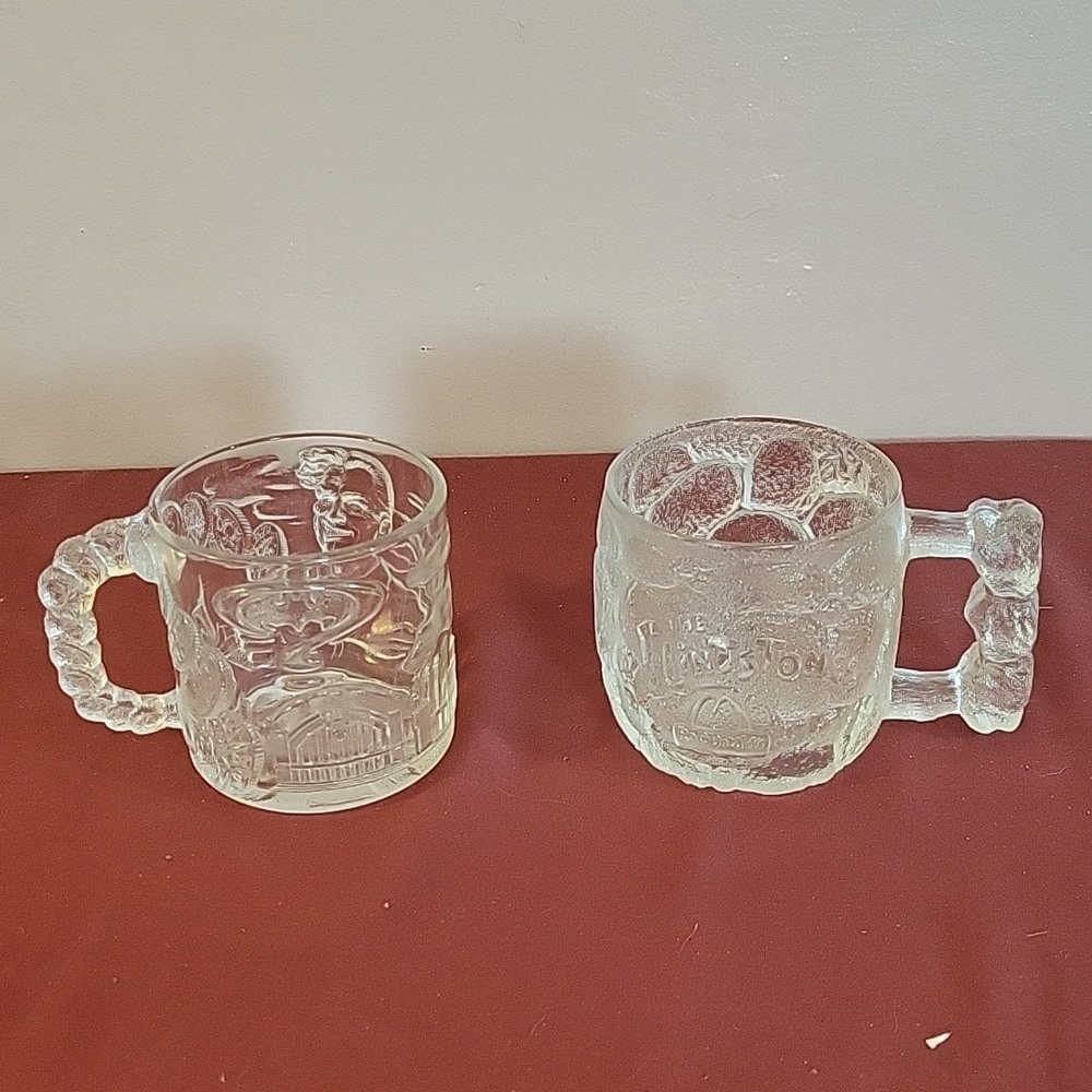 1993 McDonalds The Flintstones Rocky Road & 1995 Batman Forever Mugs